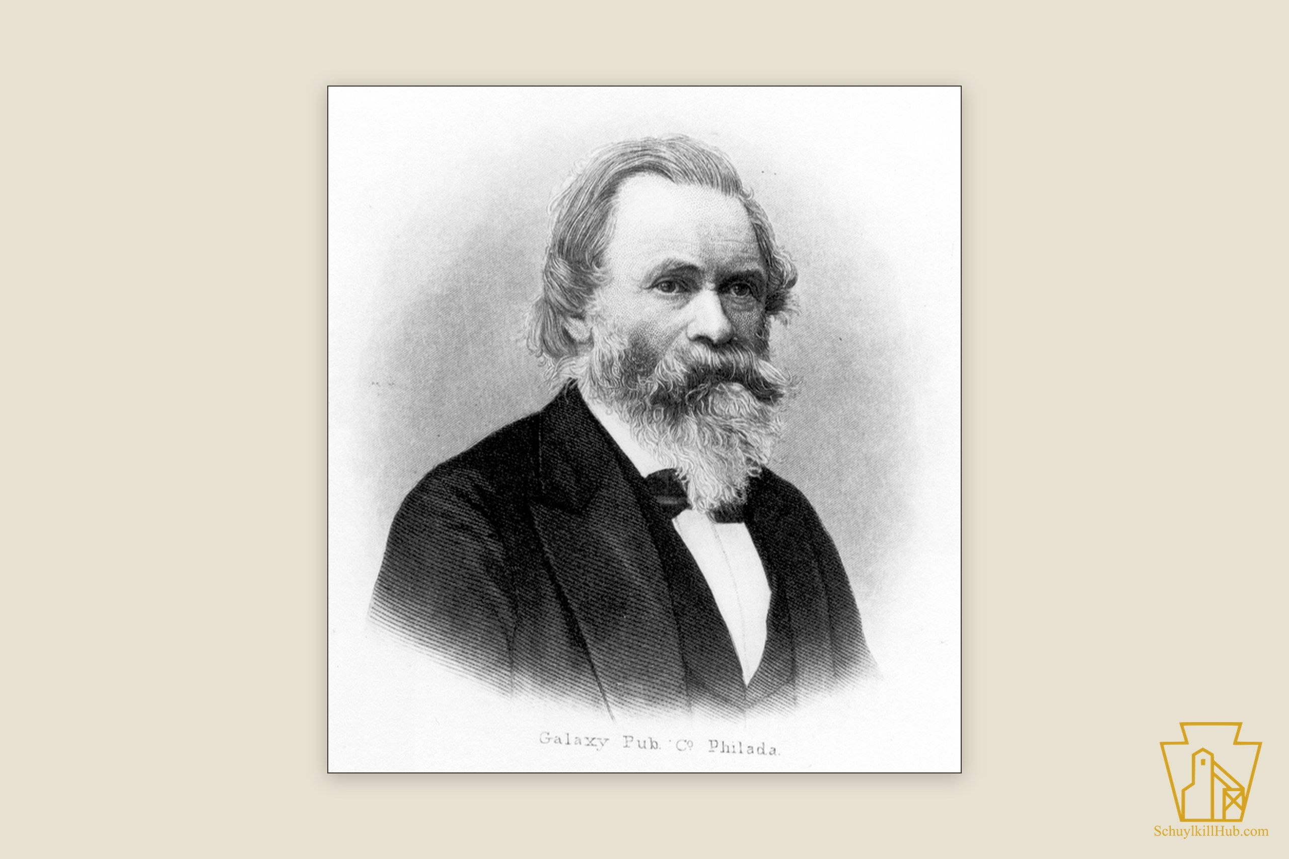 Steel-engraved bust portrait of publisher Benjamin Bannan.