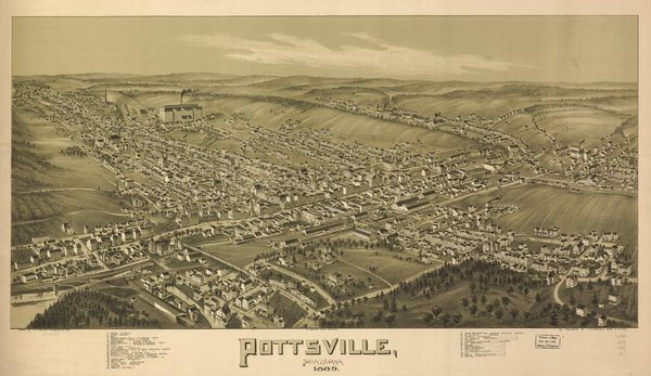 Bird's-Eye View of Pottsville, 1889 (T. M. Fowler) (1889)