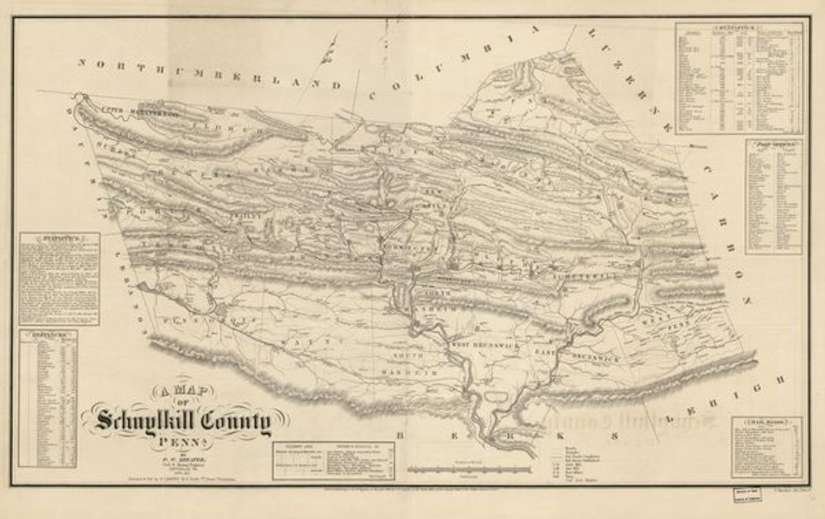 A Map of Schuylkill County, Penna. (Sheafer / Barnes) (1855)