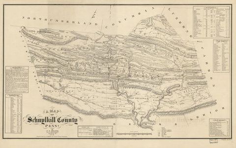 A Map of Schuylkill County, Penna. (Sheafer / Barnes) (1855)