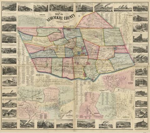Map of Schuylkill County, Pennsylvania: From Actual Surveys (Scott) (1864)