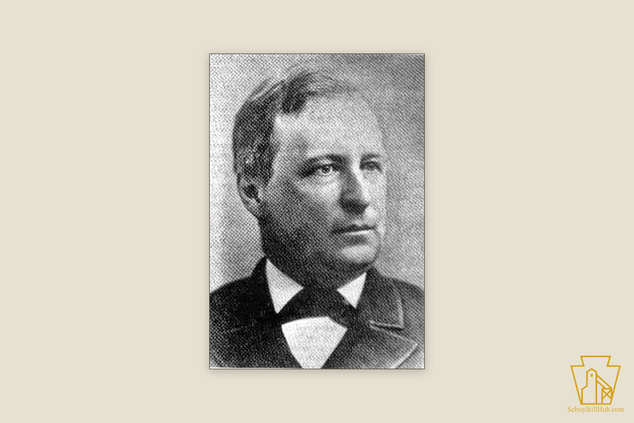Studio bust portrait of Franklin B. Gowen.