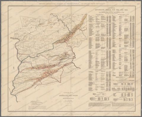 General Map of the Anthracite Coal Fields of Pennsylvania (Ashburner, 1884) (1884)