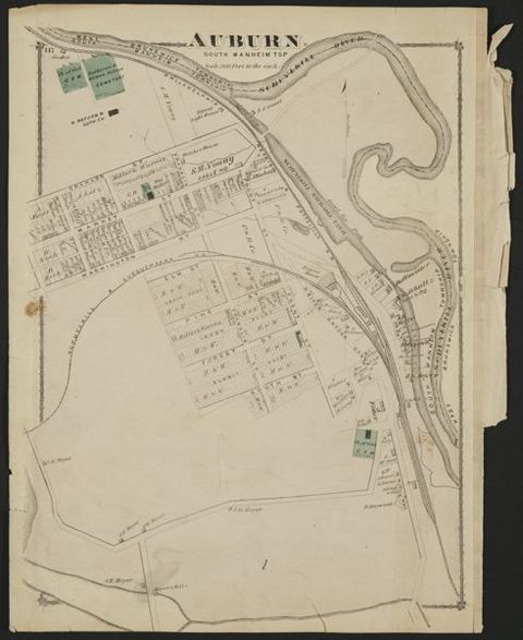 Auburn — 1875 Beers Atlas Plate (1875)