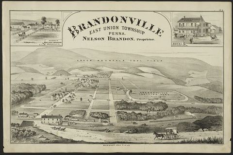 Brandonville — 1875 Beers Atlas Plate (1875)