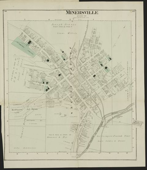 Minersville (in township plates) — 1875 Beers Atlas Plate (1875)