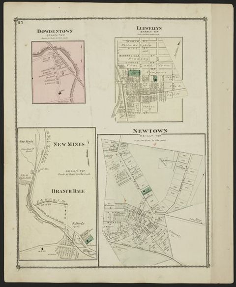 Newtown — 1875 Beers Atlas Plate (1875)