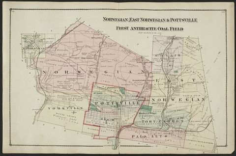 Norwegian, East Norwegian & Pottsville — 1875 Beers Atlas Plate (1875)