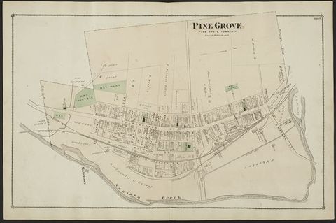 Pine Grove — 1875 Beers Atlas Plate (1875)