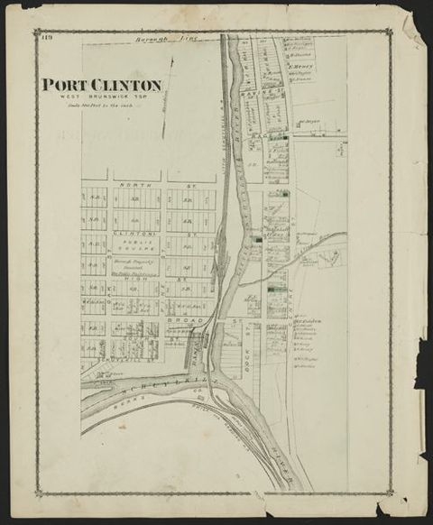 Port Clinton — 1875 Beers Atlas Plate (1875)