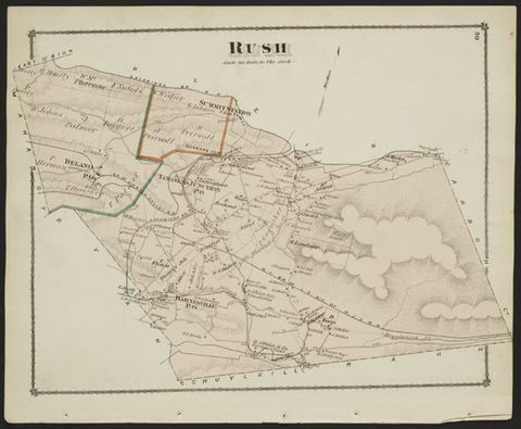Rush Township — 1875 Beers Atlas Plate (1875)