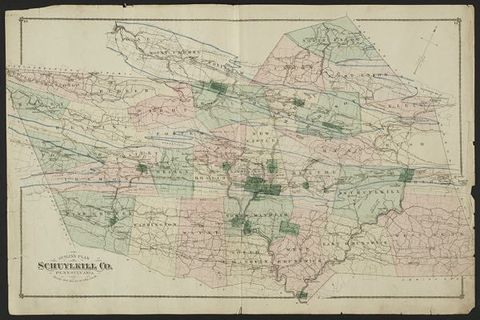 Schuylkill County (atlas county map) — 1875 Beers Atlas Plate (1875)