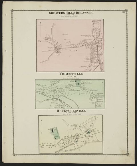 Sheaffers Hill — 1875 Beers Atlas Plate (1875)