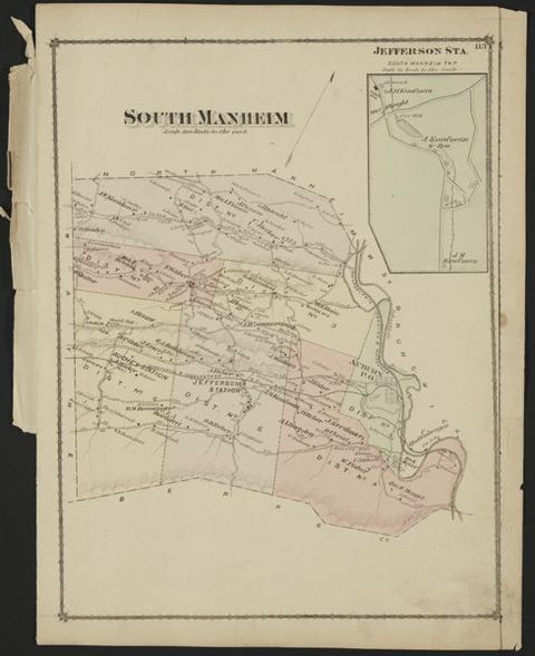 South Manheim Township — 1875 Beers Atlas Plate (1875)