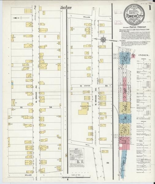 Sanborn Fire Insurance Maps — Tower City (series) (1911-1939)