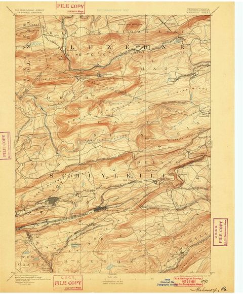 USGS Topographic Map — Mahanoy Quadrangle, 1893 (1893)