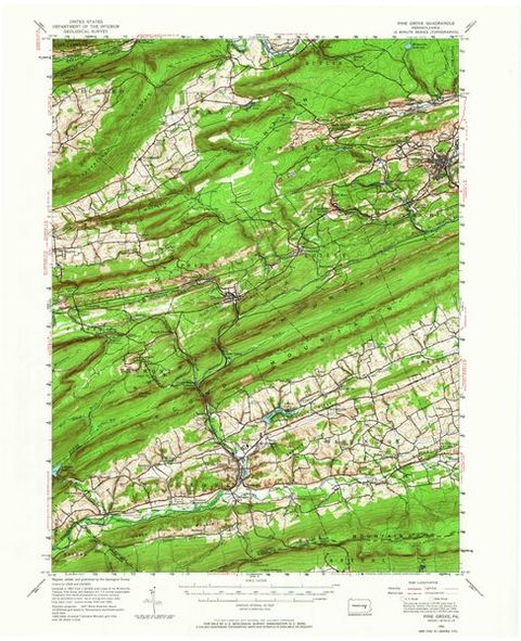 USGS Topographic Map — Pine Grove Quadrangle, 1955 (1955)