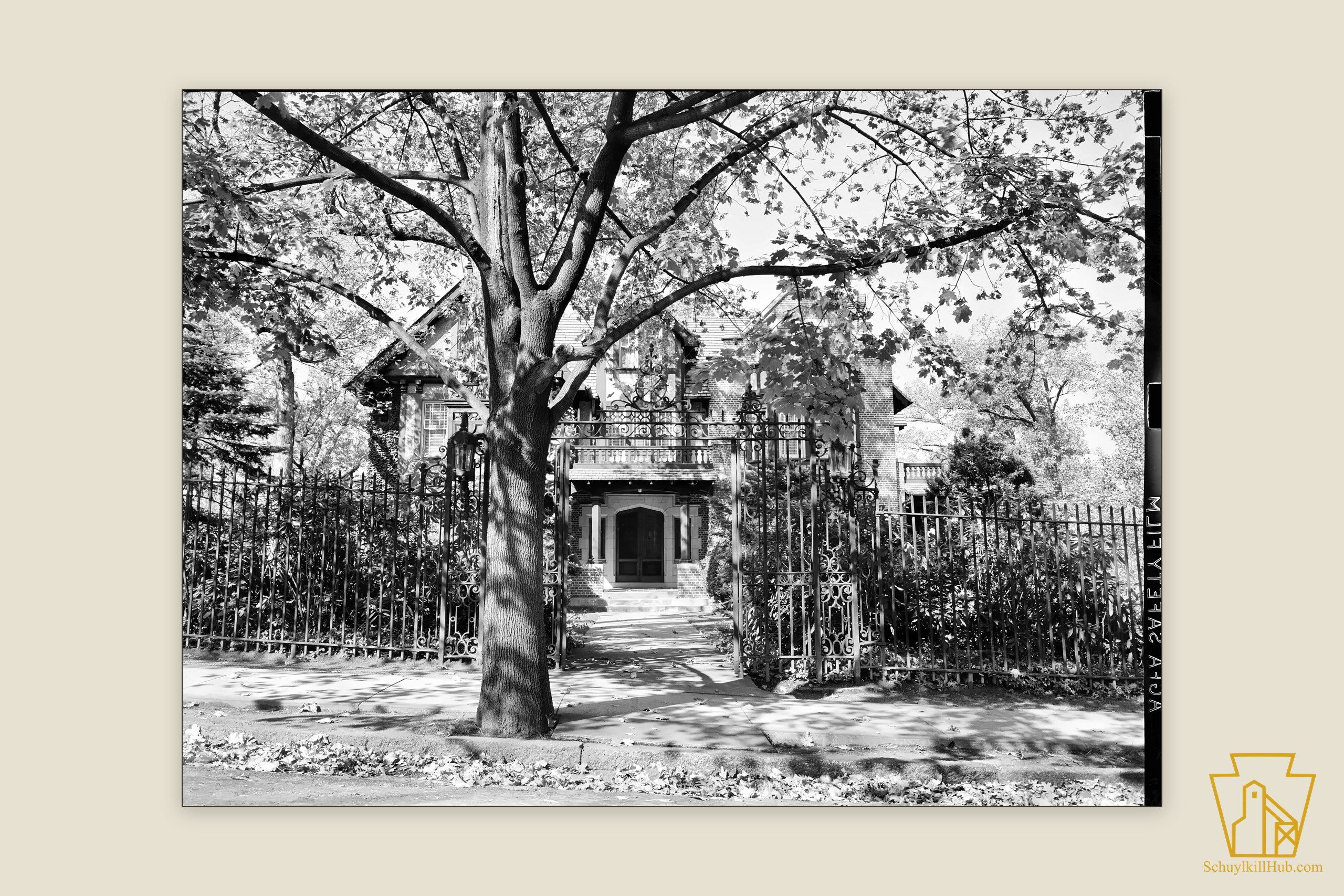 The Frank D. Yuengling mansion and its grounds at Pottsville, 1938.